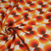 Tissu gabardine coton imprimée motif SEVENTIES, Cercles psychédéliques - STANDARD 100 OEKO - TEX - tissuspipi.com