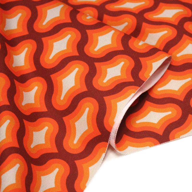 Tissu gabardine coton imprimée motif SEVENTIES, Losange Graphique - STANDARD 100 OEKO - TEX - tissuspipi.com