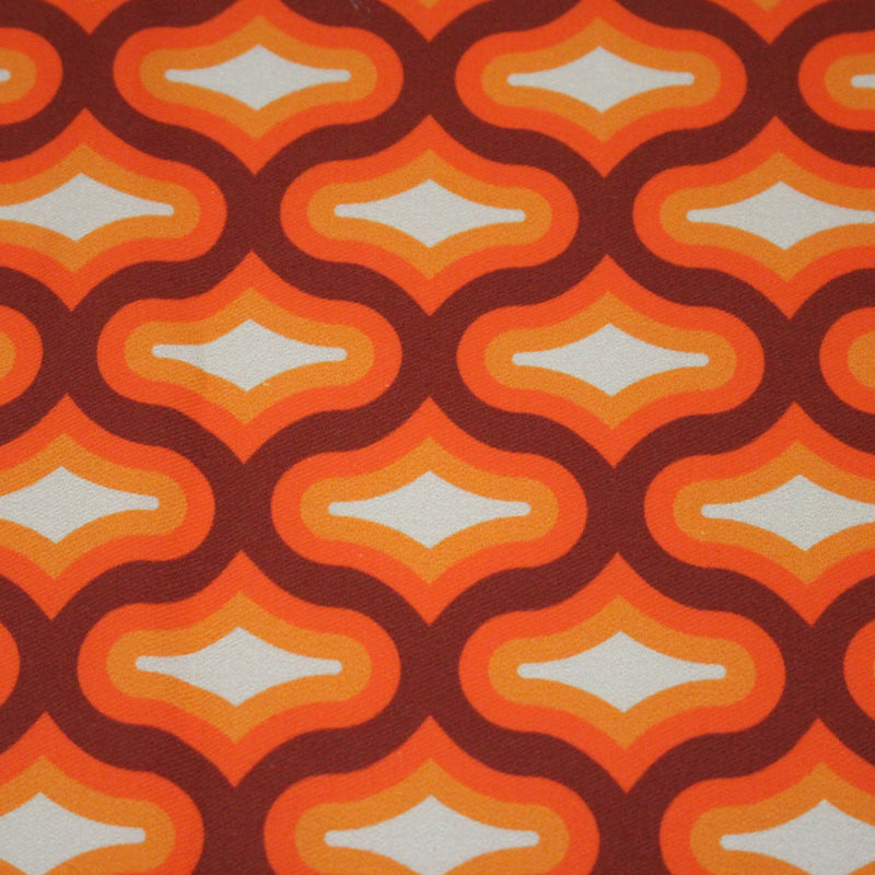 Tissu gabardine coton imprimée motif SEVENTIES, Losange Graphique - STANDARD 100 OEKO - TEX - tissuspipi.com