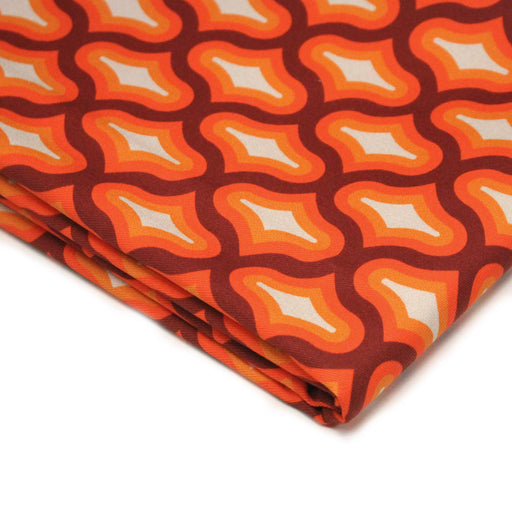 Tissu gabardine coton imprimée motif SEVENTIES, Losange Graphique - STANDARD 100 OEKO - TEX - tissuspipi.com