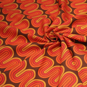 Tissu gabardine coton imprimée motif SEVENTIES, Vagues psychédélique - STANDARD 100 OEKO - TEX - tissuspipi.com