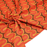 Tissu gabardine coton imprimée motif SEVENTIES, Vagues psychédélique - STANDARD 100 OEKO - TEX - tissuspipi.com