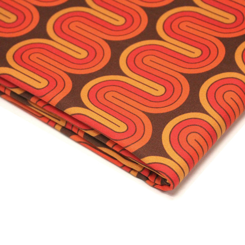 Tissu gabardine coton imprimée motif SEVENTIES, Vagues psychédélique - STANDARD 100 OEKO - TEX - tissuspipi.com