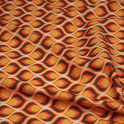 Tissu gabardine coton imprimée motif SEVENTIES, Flamme Hypnotique - STANDARD 100 OEKO - TEX - tissuspipi.com