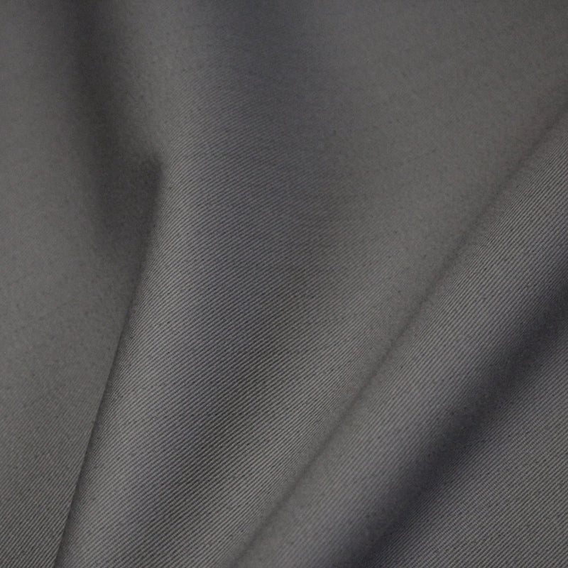 Tissu sergé coton gris uni aux fins fins liserés anthracites - 325gr/m2 - ON DESTOCKE ! - tissuspipi.com