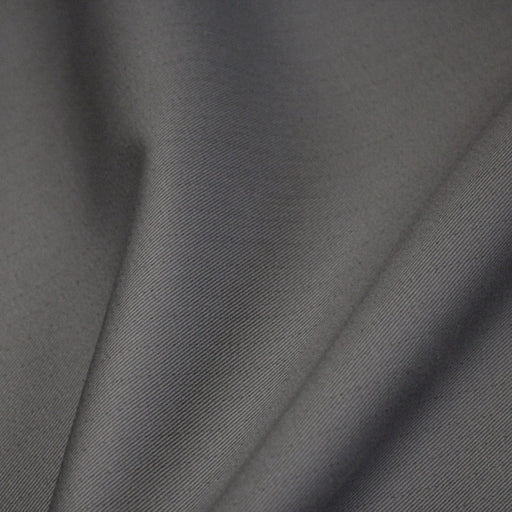 Tissu sergé coton gris uni aux fins fins liserés anthracites - 325gr/m2 - ON DESTOCKE ! - tissuspipi.com