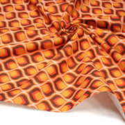 Tissu gabardine coton imprimée motif SEVENTIES, Flamme Hypnotique - STANDARD 100 OEKO - TEX - tissuspipi.com