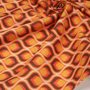 Tissu gabardine coton imprimée motif SEVENTIES, Flamme Hypnotique - STANDARD 100 OEKO - TEX - tissuspipi.com
