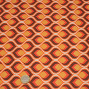 Tissu gabardine coton imprimée motif SEVENTIES, Flamme Hypnotique - STANDARD 100 OEKO - TEX - tissuspipi.com