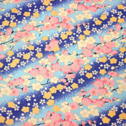 Tissu cotonnade motif japonais fleurs de cerisier : tons roses ou tons bleus– COLLECTION JAPON DORÉ - tissuspipi.com