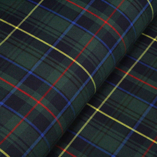 Tissu habillement Tartan motif traditionnel vert, bleu marine, rouge et jaune - OEKO - TEX® - tissuspipi.com