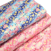 Tissu cotonnade motif japonais fleurs de cerisier : tons roses ou tons bleus– COLLECTION JAPON DORÉ - tissuspipi.com