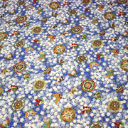Tissu cotonnade motif japonais fleurs de cerisier, papillons et médaillons dorés, trois couleurs - COLLECTION JAPON DORÉ - tissuspipi.com