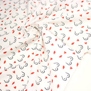 Tissu cotonnade Collection BOOBS : nombreux motifs de seins - STANDARD 100 OEKO - TEX - tissuspipi.com