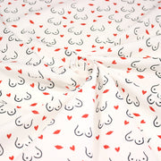 Tissu cotonnade Collection BOOBS : nombreux motifs de seins - STANDARD 100 OEKO - TEX - tissuspipi.com