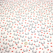 Tissu cotonnade Collection BOOBS : nombreux motifs de seins - STANDARD 100 OEKO - TEX - tissuspipi.com