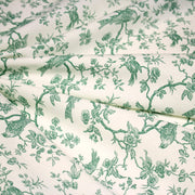 Tissu coton TOILE DE JOUY AUX MESANGES : bleu, vert - OEKO - TEX - tissuspipi.com