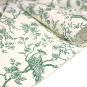 Tissu coton TOILE DE JOUY AUX MESANGES : bleu, vert - OEKO - TEX - tissuspipi.com