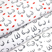 Tissu cotonnade Collection BOOBS : nombreux motifs de seins - STANDARD 100 OEKO - TEX - tissuspipi.com