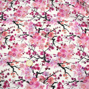Tissu cotonnade SAKURA ROSE : jardin japonais aux fleurs de cerisier roses & fuchsia - tissuspipi.com