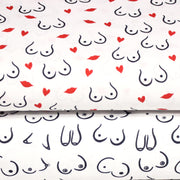 Tissu cotonnade Collection BOOBS : nombreux motifs de seins - STANDARD 100 OEKO - TEX - tissuspipi.com