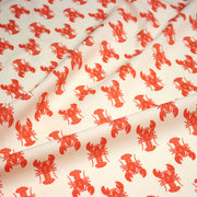 Tissu cotonnade HOMARD vermillon, 4 couleurs disponibles - OEKO - TEX STANDARD 100 - tissuspipi.com