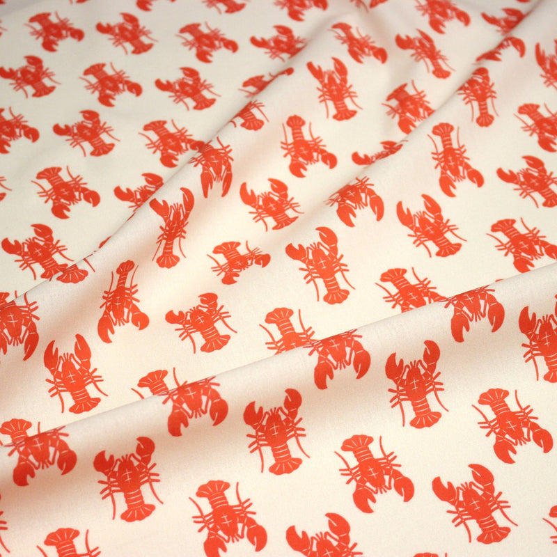 Tissu cotonnade HOMARD vermillon, 4 couleurs disponibles - OEKO - TEX STANDARD 100 - tissuspipi.com