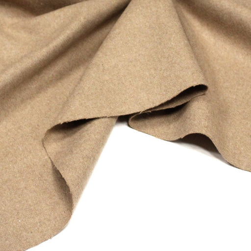 Tissu drap de laine beige uni - Fabrication italienne - tissuspipi.com