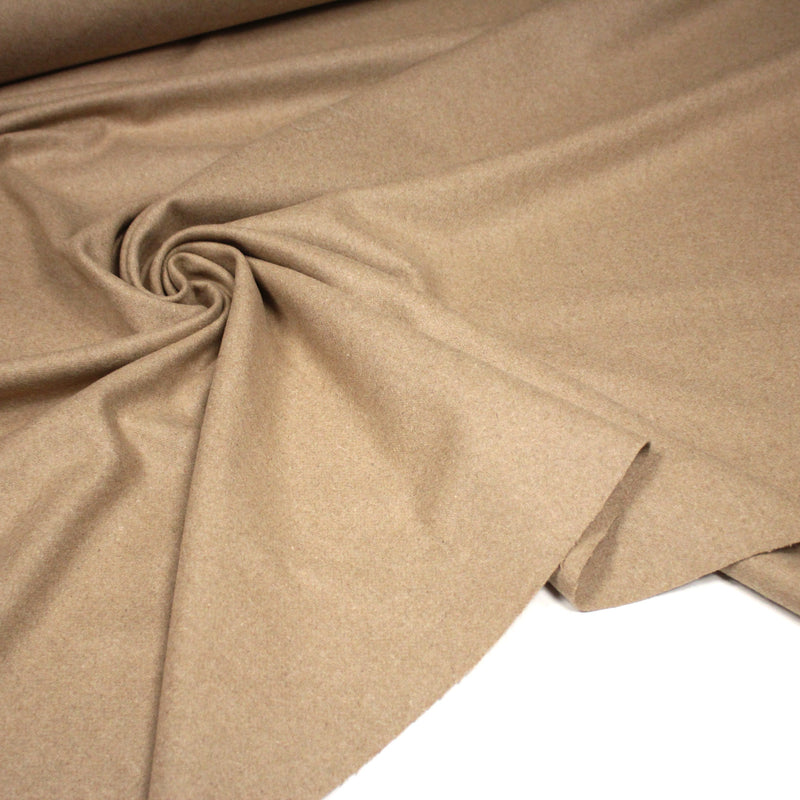 Tissu drap de laine beige uni - Fabrication italienne - tissuspipi.com