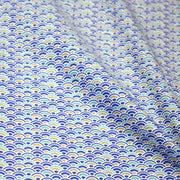Tissu cotonnade motif japonais vagues SEIGAIHA : ocre & vert ou bleu & vert - STANDARD 100 OEKO - TEX - tissuspipi.com