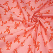 Tissu cotonnade HOMARD vermillon, 4 couleurs disponibles - OEKO - TEX STANDARD 100 - tissuspipi.com