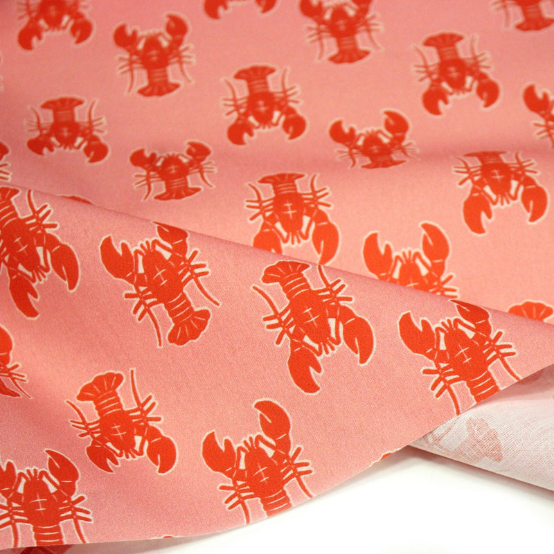 Tissu cotonnade HOMARD vermillon, 4 couleurs disponibles - OEKO - TEX STANDARD 100 - tissuspipi.com