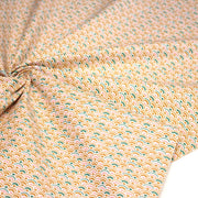 Tissu cotonnade motif japonais SEIGAIHA aux tons ocres et verts - OEKO - TEX - tissuspipi.com
