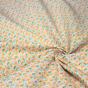 Tissu cotonnade motif japonais SEIGAIHA aux tons ocres et verts - OEKO - TEX - tissuspipi.com