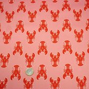 Tissu cotonnade HOMARD vermillon, 4 couleurs disponibles - OEKO - TEX STANDARD 100 - tissuspipi.com
