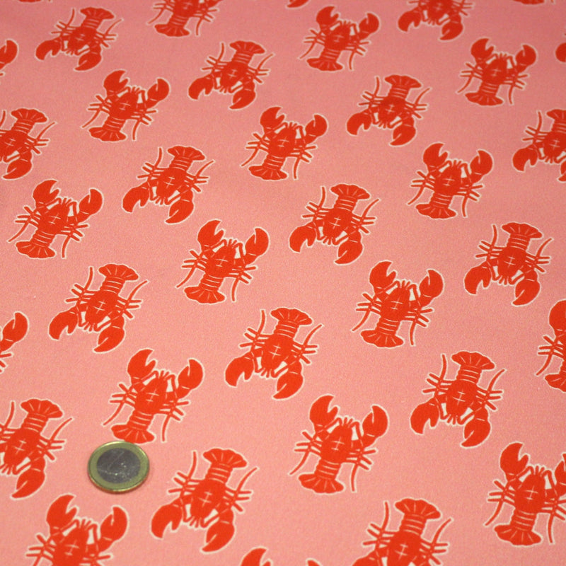 Tissu cotonnade HOMARD vermillon, 4 couleurs disponibles - OEKO - TEX STANDARD 100 - tissuspipi.com