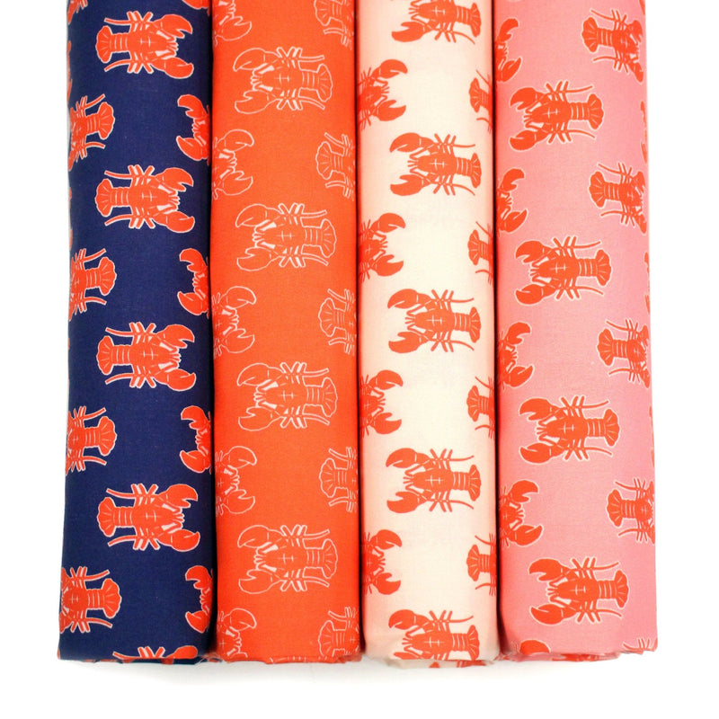 Tissu cotonnade HOMARD vermillon, 4 couleurs disponibles - OEKO-TEX STANDARD 100 - tissuspipi.com