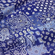 Tissu cotonnade, motif BANDANA paisley : rouge / bleu / vert - OEKO - TEX STANDARD 100 - tissuspipi.com