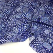 Tissu cotonnade, motif BANDANA paisley : rouge / bleu / vert - OEKO - TEX STANDARD 100 - tissuspipi.com