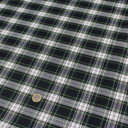 Tissu habillement Tartan carreaux motif traditionnel bleu marine, vert et blanc - OEKO - TEX® - tissuspipi.com