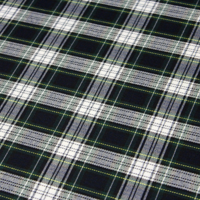 Tissu habillement Tartan carreaux motif traditionnel bleu marine, vert et blanc - OEKO - TEX® - tissuspipi.com