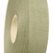 Ruban gros grain couleur vert kaki clair 25mm - Galette de 50 mètres - Fabrication française - tissuspipi.com
