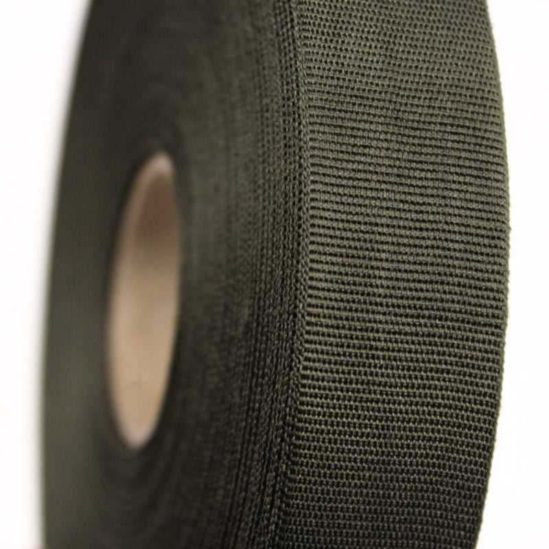Ruban gros grain vert kaki 25mm - Galette de 50 mètres - Fabrication française - tissuspipi.com