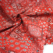 Tissu cotonnade, motif BANDANA paisley : rouge / bleu / vert - OEKO - TEX STANDARD 100 - tissuspipi.com