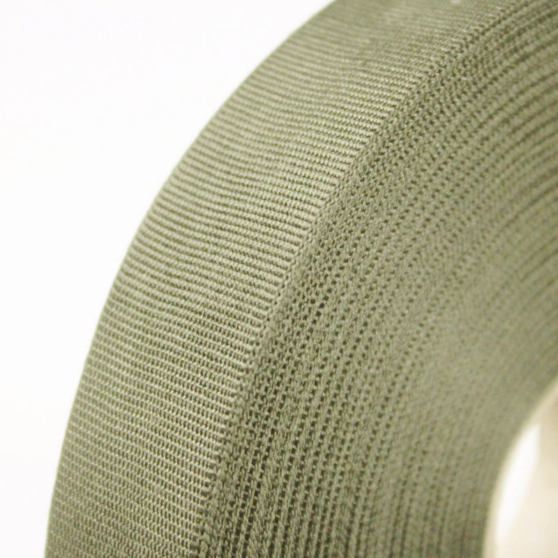 Ruban gros grain couleur vert kaki clair 25mm - Galette de 50 mètres - Fabrication française - tissuspipi.com