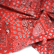 Tissu cotonnade, motif BANDANA paisley : rouge / bleu / vert - OEKO - TEX STANDARD 100 - tissuspipi.com