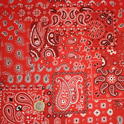 Tissu cotonnade, motif BANDANA paisley : rouge / bleu / vert - OEKO - TEX STANDARD 100 - tissuspipi.com