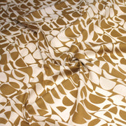 Tissu popeline coton motif géométrique ocre & écru - OEKO - TEX - tissuspipi.com