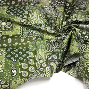 Tissu cotonnade, motif BANDANA paisley : rouge / bleu / vert - OEKO - TEX STANDARD 100 - tissuspipi.com