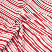 Tissu cotonnade aux rayures rouges, roses et blanches - tissuspipi.com